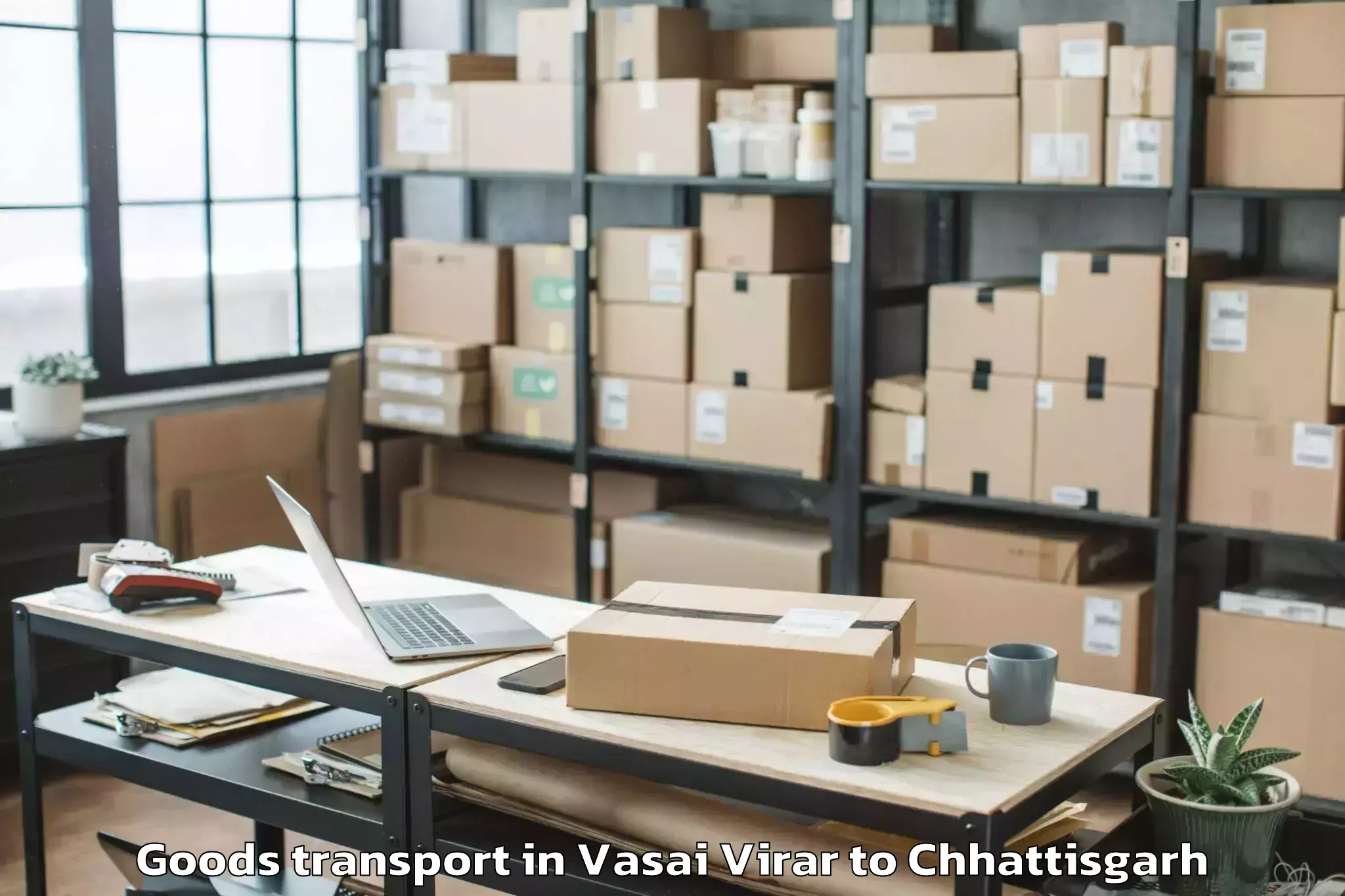 Discover Vasai Virar to Op Jindal University Raigarh Goods Transport